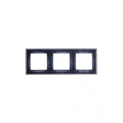 Рамка Levit 3п сталь/дым. черн. ABB 2CHH015030A6069