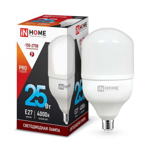 Лампа светодиодная LED-HP-PRO 25Вт 4000К нейтр. бел. E27 2250лм 230В IN HOME 4690612031057