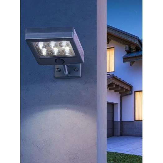 Прожектор садовый ERAFS024-07 6LED 150лм с датчиком движения выносная солнечная батарея ЭРА Б0044247