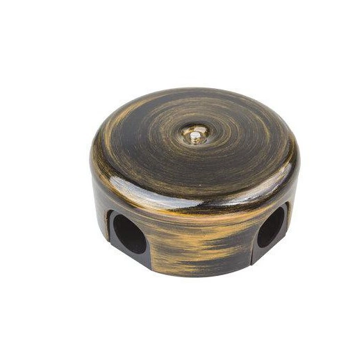 Коробка распределительная d78мм ЛИЗЕТТА (в компл. 4 кабельных ввода) ABS-пластик бронза Bironi B1-521-25-K