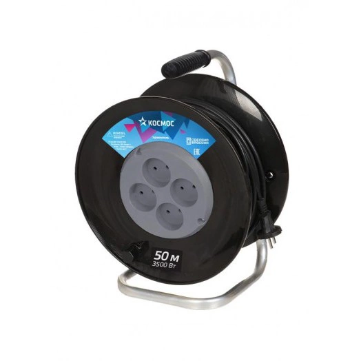 Удлинитель на катушке 4х50м 16А ПВС 2х1.5 Космос YKKsm50m-4g(16A)