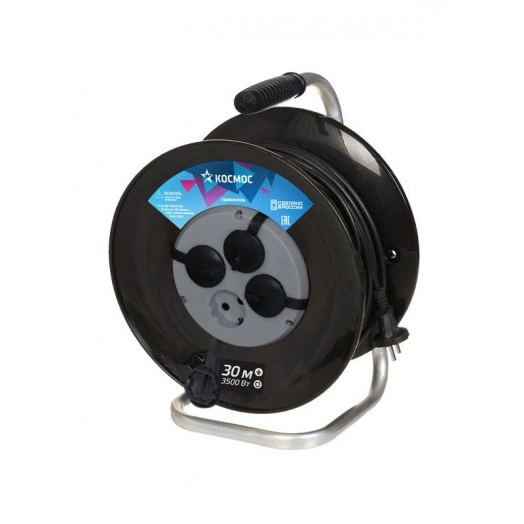 Удлинитель на катушке 4х30м с заземл. 16А IP44 ПВС 3х1.5 Космос YKKsm30m-4g-Z(16A)IP