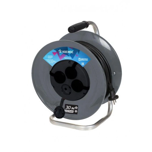 Удлинитель на катушке 4х30м с заземл. 16А IP44 ПВС 3х2.5 Космос YKKsm30m-4g-Z(2.5)IP