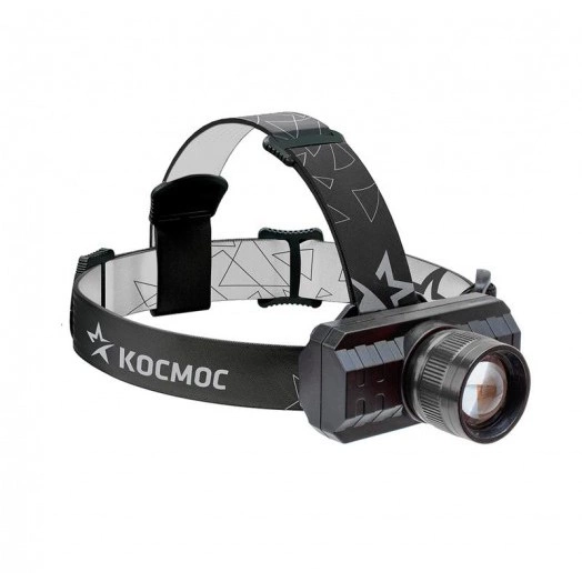 Фонарь налобный с зумом 3Вт ХРЕ литий 1200mAh зарядка micro USB шнур в компл. КОСМОС KocH3WZoo