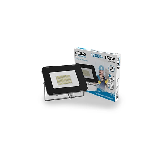 Прожектор светодиодный Elementary 150Вт 12800лм 6500К 200-240В IP65 черн. Gauss 691511150 Прожектор светодиодный Elementary 150Вт 12800лм 6500К 200-240В IP65 черн. Gauss 691511150