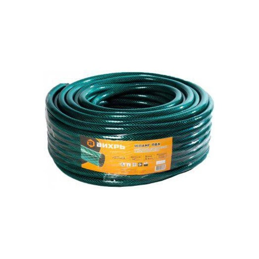 Шланг поливочный ПВХ трехслойн. армир. 3/4дюйм 50м зел. Вихрь 73/7/2/2