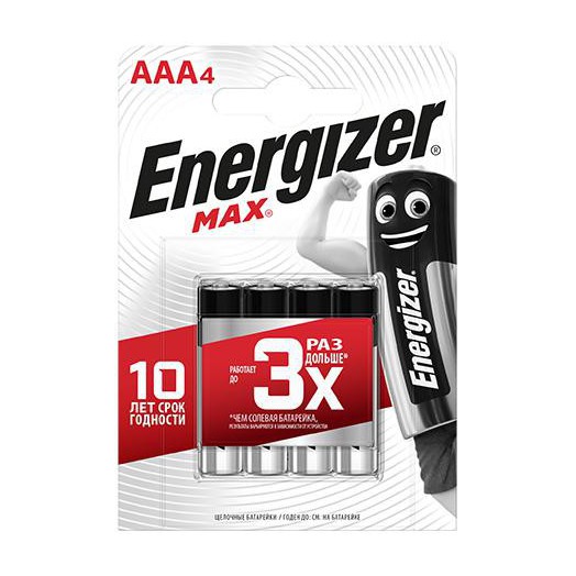 Элемент питания алкалиновый MAX LR03/286 BL4 (блист.4шт) Energizer E300157304