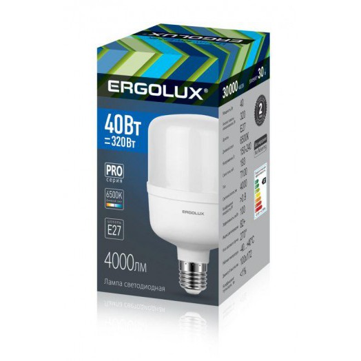 Лампа светодиодная LED-HW-40W-E27-6K PRO 40Вт E27 6500К 150-260В Ergolux 14328