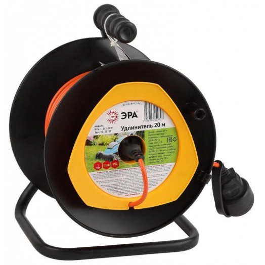 Удлинитель силовой RPx-1-2x1-20m на пластик. катушке б/з 1 гнездо 20м ПВС 2х1 Эра Б0046832