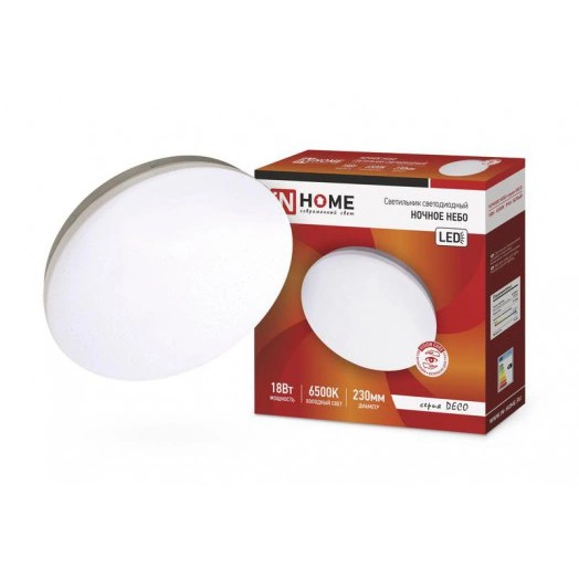 Светильник светодиодный DECO 18Вт 230В 6500К 1170лм 230х55мм НОЧНОЕ НЕБО IN HOME 4690612033495 Светильник светодиодный DECO 18Вт 230В 6500К 1170лм 230х55мм НОЧНОЕ НЕБО IN HOME 4690612033495