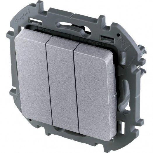 Механизм выключателя 3-кл. Inspiria 20А IP20 250В 10AX алюм. Leg 673642