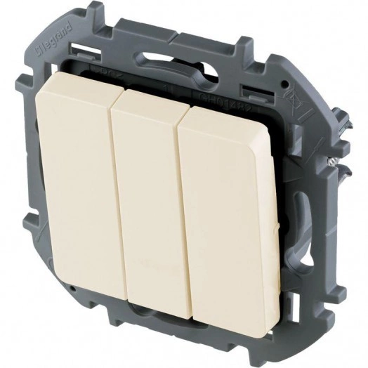 Механизм выключателя 3-кл. Inspiria 20А IP20 250В 10AX сл. кость Leg 673641