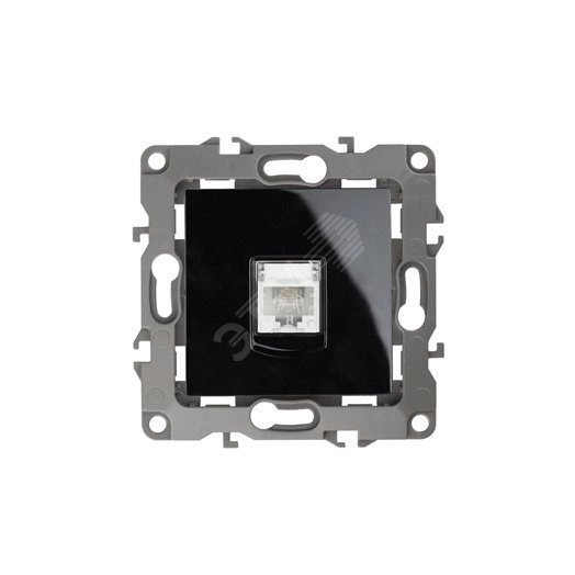 Розетка телефонная RJ11, Эра12, чёрный, 12-3105-06