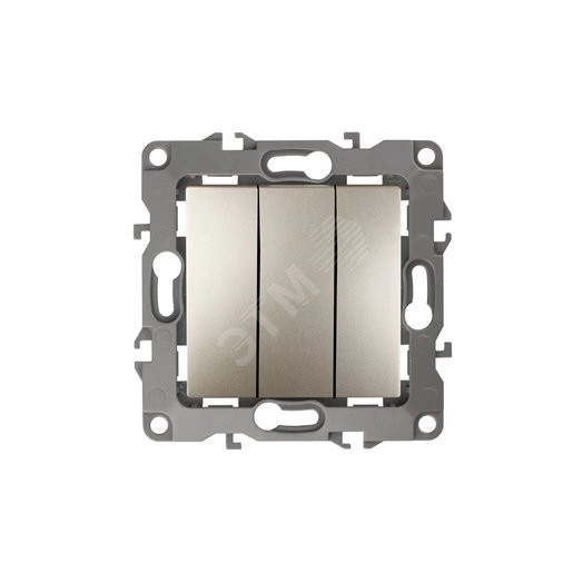 Выключатель тройной, 10АХ-250В, Эра12, шампань,12-1107-04