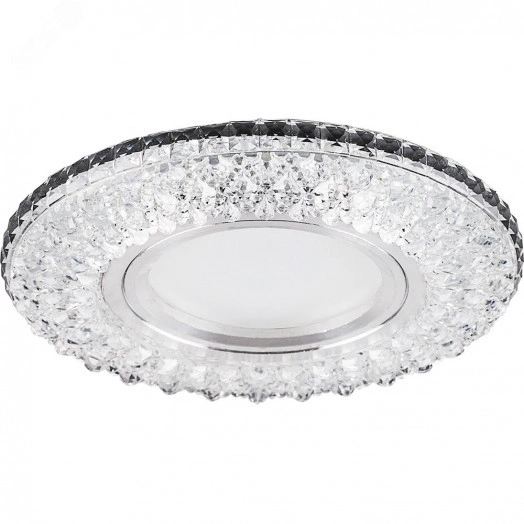 Светильник ИВО-50w G5.3 со светодиодной подсветкой RGB прозрачный хром