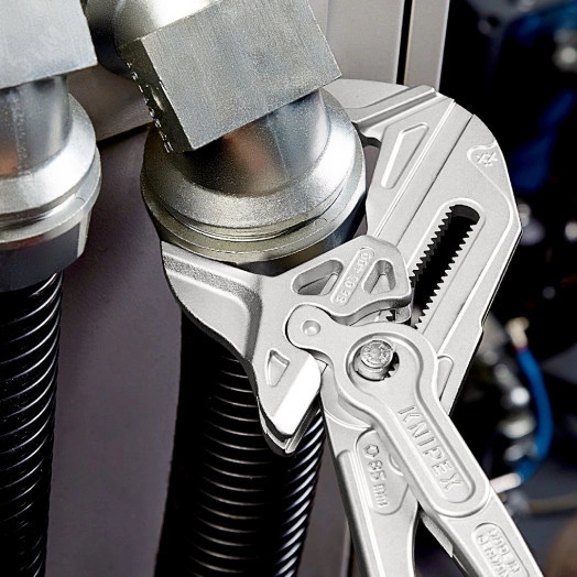 Клещи переставныеавные - гаечный ключ 85 мм (3 3/8) L-400 мм Cr-V хромированные обливные рукоятки KN-8603400