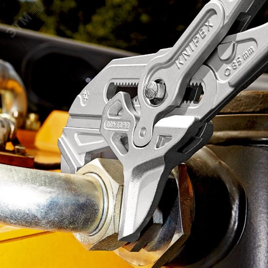 Клещи переставныеавные - гаечный ключ 85 мм (3 3/8) L-400 мм Cr-V хромированные обливные рукоятки KN-8603400
