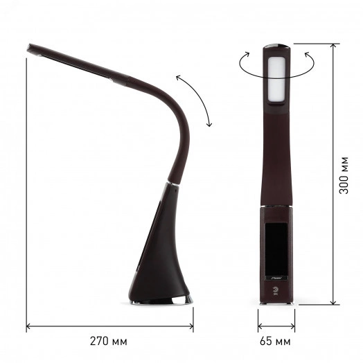 NLED-461-7W-BR Светильники настольные ЭРА NLED-461-7W-BR коричневый наст.светильник