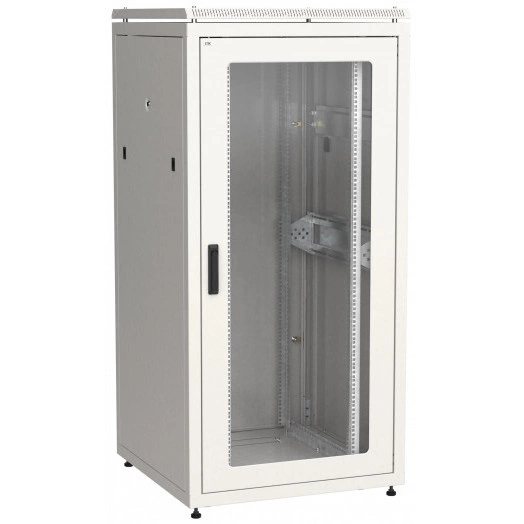 Шкаф сетевой 19' LINEA N 33U 800х800мм стеклянная передняя дверь задняя металлическая серый