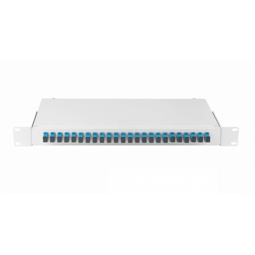 Оптический кросс NIKOMAX 19, 1U, до 24 SC портов или 48 LC портов, стальной, серый, укомплектова