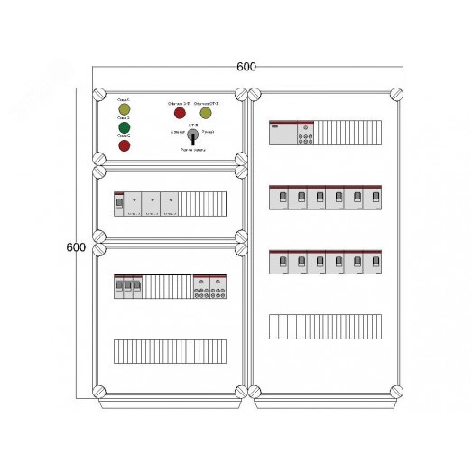 Щит управления электрообогревом DEVIBOX HR 12x1700 3хD330 (в комплекте с терморегулятором и датчиком температуры)