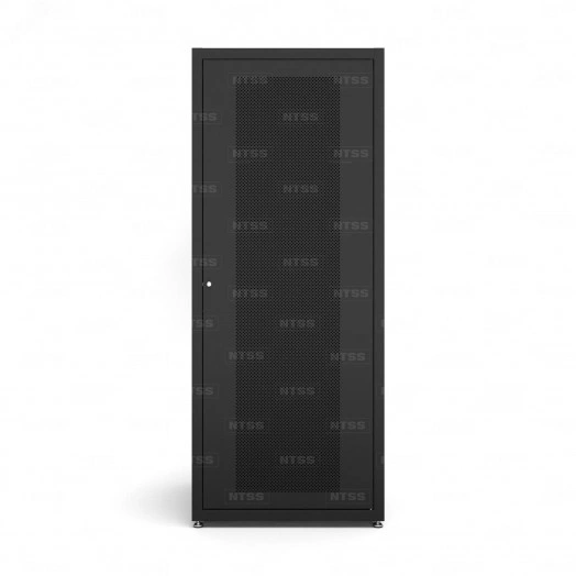 Шкаф напольный телекоммуникационный NTSS RS 42U 800х1000мм, 4 профиля 19, двери перфорированная и сплошная металл, регулируемые опоры, боковые стенки съемные, разобранный, черный RAL 9005