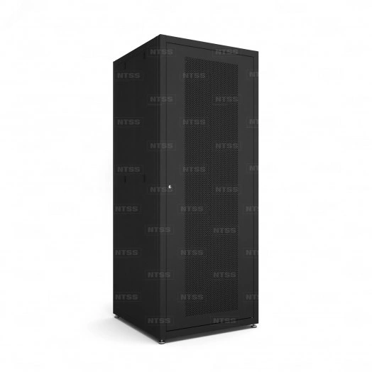 Шкаф напольный телекоммуникационный NTSS RS 42U 800х1000мм, 4 профиля 19, двери перфорированная и сплошная металл, регулируемые опоры, боковые стенки съемные, разобранный, черный RAL 9005