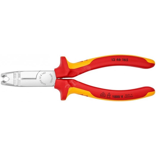 Клещи-стрипперы VDE 1000V для популярных круглых проводов и проводов для сырых помещений (в частности NYM  5х25мм) зачистка: 15-25 мм рез: проволока средней твёрдости  31 мм твёрдая проволока  2 мм кабель  10 мм (16 мм) L-165 мм диэлектрические