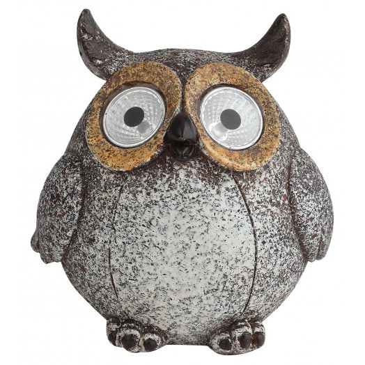 Садовый светильник Филин серый на солнечной батарее, полистоун, 11,5 см ERAFYS01-07 ЭРА