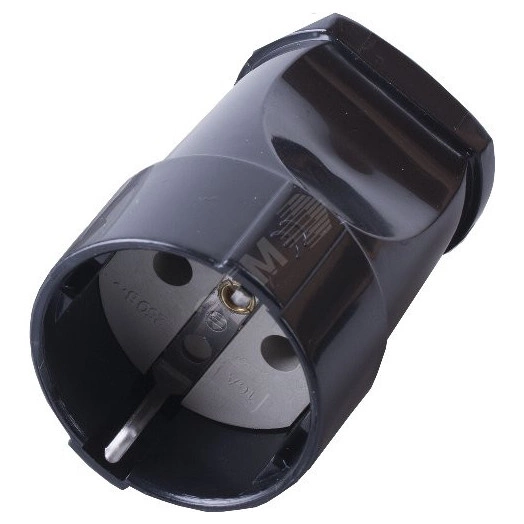 Розетка переносная одноместная с заземленем, 250В,16А,IP20,пластик, черный, Stekker