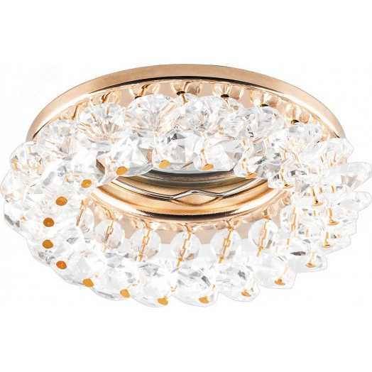 Светильник ИВО-50w 12/220в G5.3 золото с прозрачным стеклом