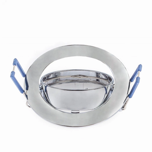 Светильник встраиваемый KL1A CH /1 литой простой пов. MR16 12V/220V  50W хром (100/2100) ЭРА