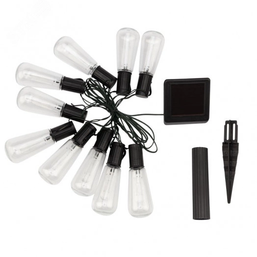 Каскад Lamper Капсула Времени LED 3.8 м с выносной солнечной панелью 2 м и аккумулятором, IP65, 2 режима работы: мигание и постоянное теплое белое свечение