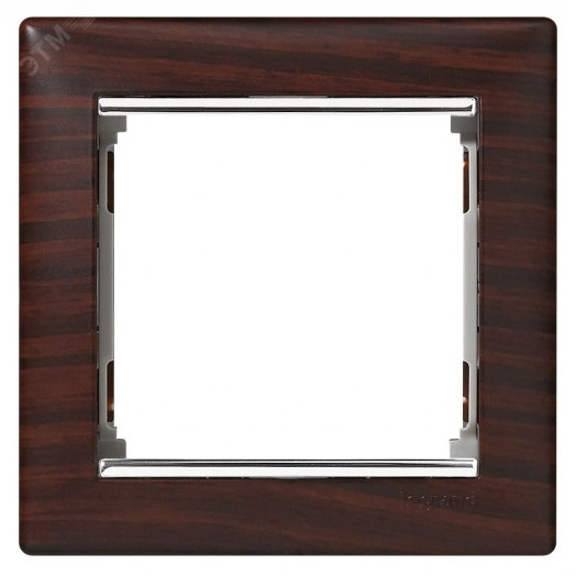 VALENA Рамка 1 пост темное дерево/серебро