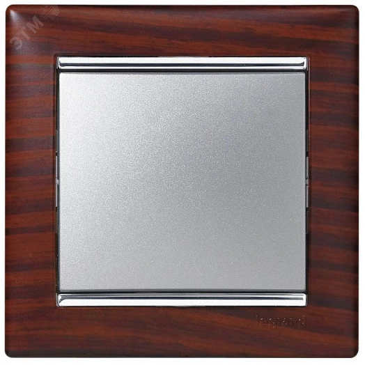 VALENA Рамка 1 пост темное дерево/серебро