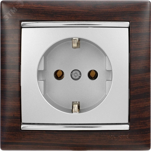 VALENA Рамка 1 пост темное дерево/серебро