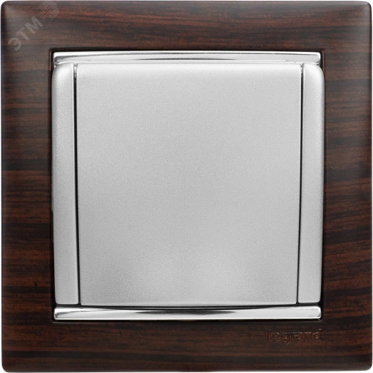 VALENA Рамка 1 пост темное дерево/серебро