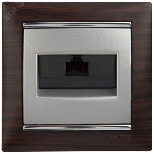 VALENA Рамка 1 пост темное дерево/серебро