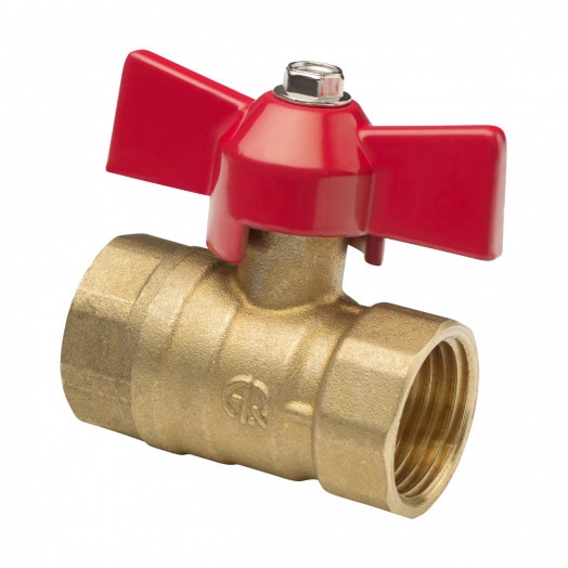 Кран шаровой ВВ 1' бабочка 11Б27п1 латунь