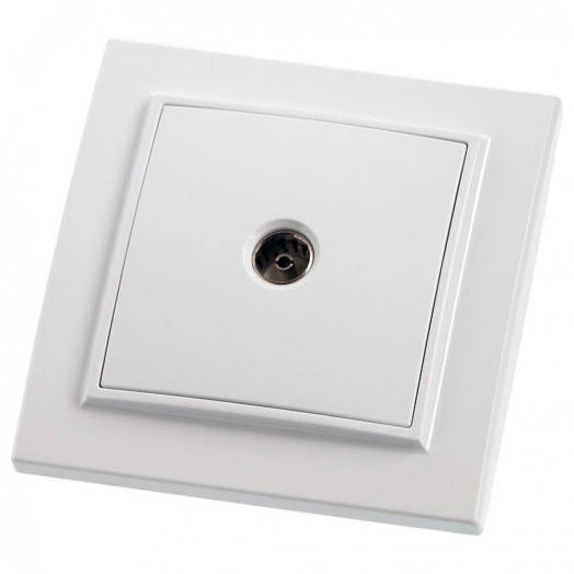 Розетка телевизионная, 75 Ом, 5-862МГц, серия Эрна, белый, Stekker