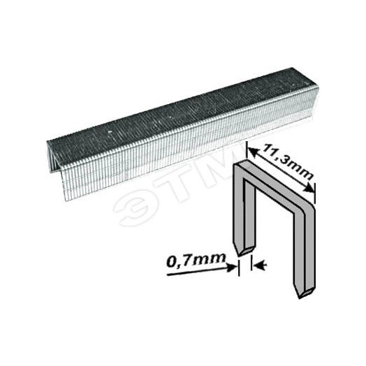 Скоба закаленная Профи узкая прямоугольная ширина 11.3мм 12мм (1000шт)