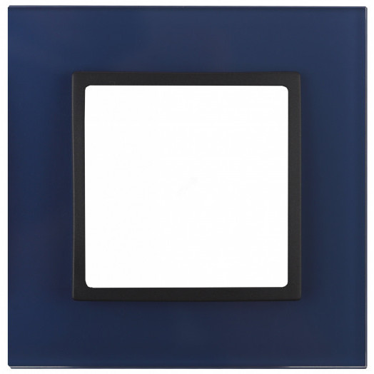 Рамка на 1 пост, стекло, Эра Elegance, синий+антр, 14-5101-29