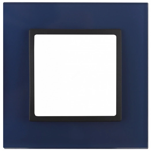 Рамка на 1 пост, стекло, Эра Elegance, синий+антр, 14-5101-29