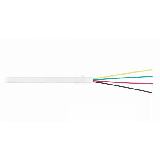 Кабель телефонный, плоский, 4 проводника, многожильный, медный, 7х0,16мм, внутренний, PVC, белый,   100метров бухта
