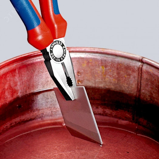 Плоскогубцы комбинированные резка - проволока средней твердости 38мм твердая проволока 25мм кабель 13мм (16мм) L=200мм двухкомпонентные рукоятки блистер цвет черный