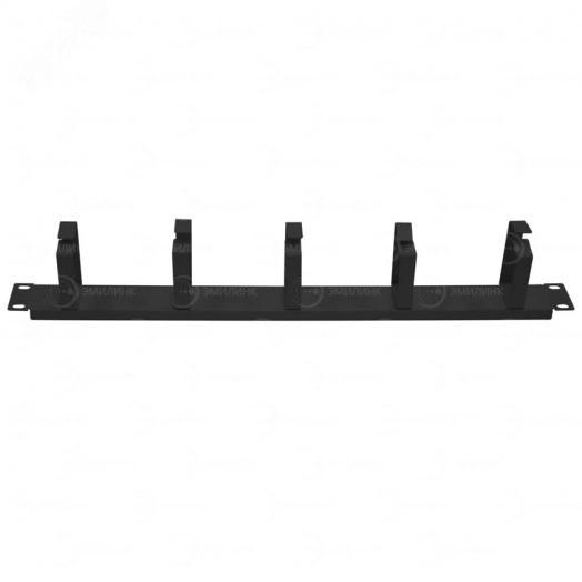 Организатор кабельный горизонтальный NTSS, крепление 19 1U, 5 колец глубиной 45мм, металл, черный RAL 9005