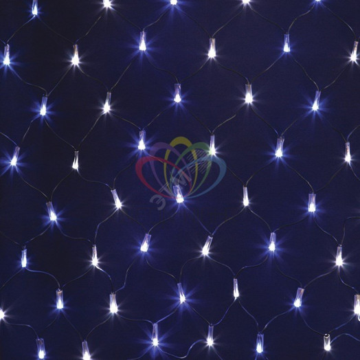 Гирлянда-сеть профессиональная светодиодная 2 х 1.5м свечение с динамикой черный провод белый/синий