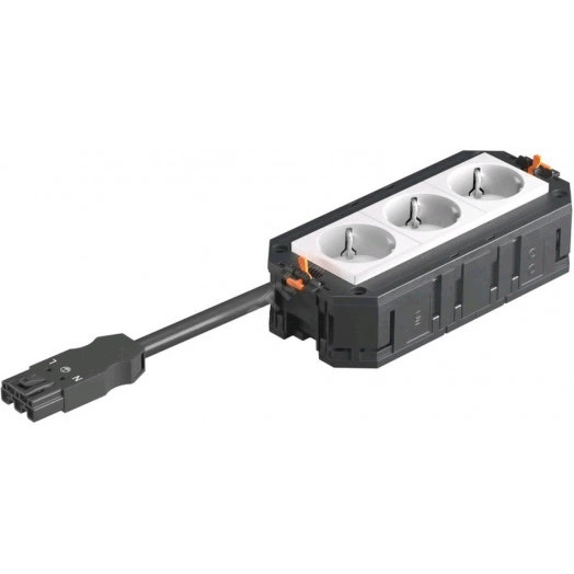 Рамка 3-модульная с розетками 3 белые, 250 V, 16 A, 2P+E, штекер WINSTA MIDI