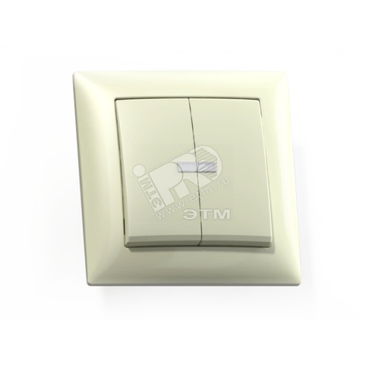 СЕЛЕНА Выключатель 2 клавишный С510-397 скрытый слоновая кость