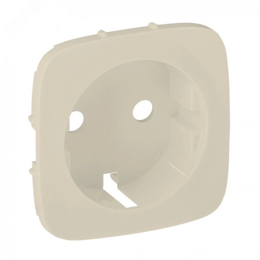 Valena ALLURE Лицевая панель для силовой розетки 2К+З с зажимами 6кв мм Слоновая кость